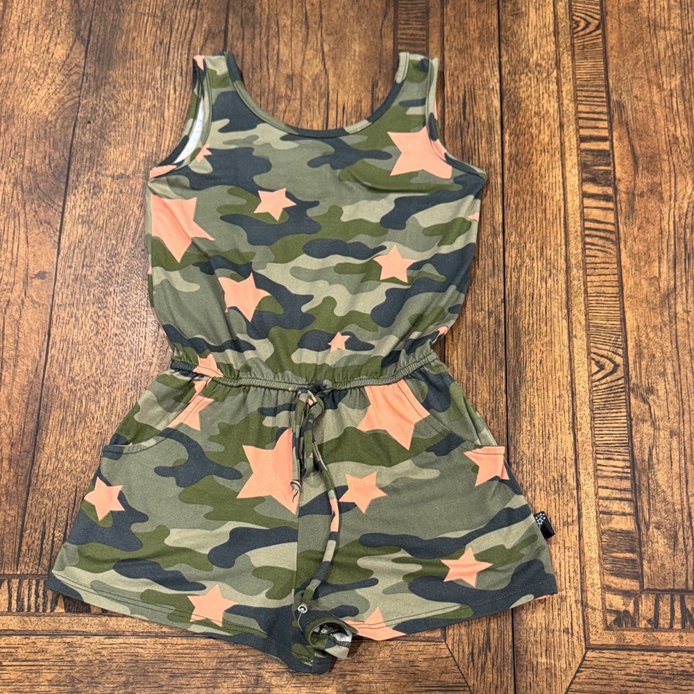 Camouflage Star Print Kids Romper